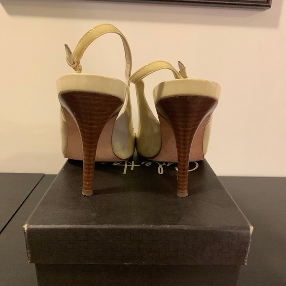 Cole Haan Air Talia OT Sling 90 in Palomino Patent Leather (cream color), US 10B - Picture 3 of 5